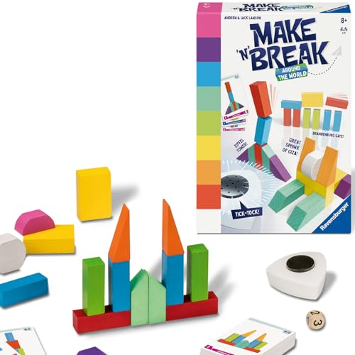 Ravensburger 22473 - Make 'n' Break - Around The World - Gesellschaftsspiel für die ganze Familie mit Bausteinen, Spiel für Erwachsene und Kinder ab 7 Jahren, für 2-5 Spieler Ravensburger 22473 - Make 'n' Break - Around The World - Gesellschaftsspiel für die ganze Familie mit Bausteinen, Spiel für Erwachsene und Kinder ab 7 Jahren, für 2-5 Spieler von Ravensburger