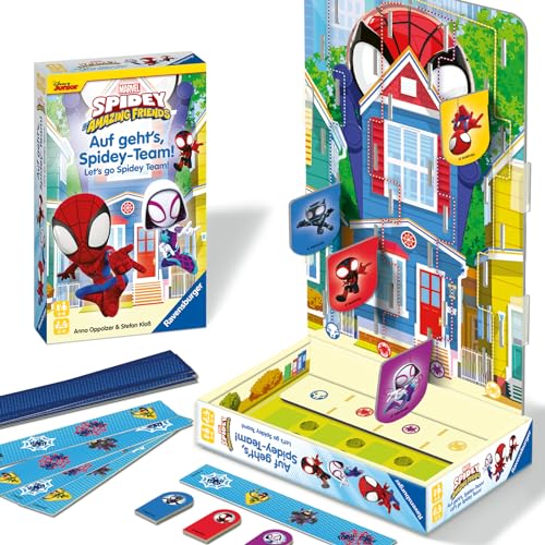 Ravensburger 22594 Spidey and his Amazing Friends - Auf geht's, Spidey-Team! - Mitbringspiel für 2-4 Spieler ab 4 Jahren in dem Spidey und seine heldenhaften Super-Freunde um die Wette klettern von Ravensburger