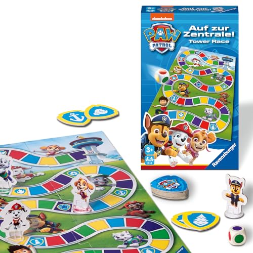 Ravensburger 22671 - Paw Patrol: Auf zur Zentrale! - Mitbringspiel für 2-4 Spieler ab 3 Jahren mit den Helfern auf Vier Pfoten aus der erfolgreichen Kinderserie Paw Patrol von Ravensburger