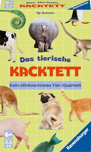 Ravensburger 23050 - Das tierische Kacktett, Quartett mit Tierkacke-Thema, Familienspiel für Kinder ab 6 Jahren und Erwachsene, für 3-6 Spieler Ravensburger 23050 - Das tierische Kacktett, Quartett mit Tierkacke-Thema, Familienspiel für Kinder ab 6 Jahren und Erwachsene, für 3-6 Spieler von Ravensburger