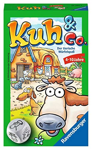 Ravensburger 23160 - Kuh und co, Mitbringspiel für 2-6 Spieler, Kinderspiel ab 4 Jahren, Reisespiel für unterwegs von Ravensburger