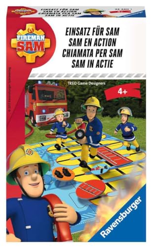 Ravensburger 23430 - Feuerwehrmann Sam: Einsatz für Sam, Mitbringspiel für 2-4 Spieler, Kinderspiel ab 4 Jahren, kompaktes Format, Reisespiel, Brettspiel von Ravensburger