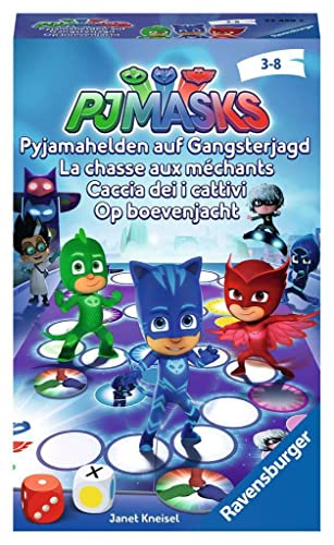 Ravensburger 23459 - PJ Masks Pyjamahelden auf Gangsterjagd, Mitbringspiel für 2-4 Spieler, Kinderspiel ab 3 Jahren, kompaktes Format, Reisespiel, Brettspiel Ravensburger 23459 - PJ Masks Pyjamahelden auf Gangsterjagd, Mitbringspiel für 2-4 Spieler, Kinderspiel ab 3 Jahren, kompaktes Format, Reisespiel, Brettspiel von Ravensburger