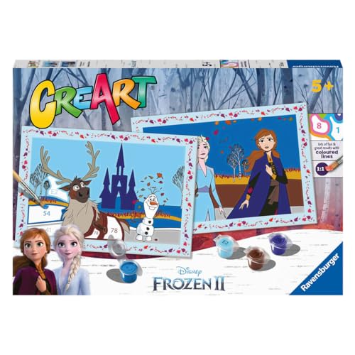 Ravensburger - Creart Serie Junior 2 x Frozen II | Malset für Kinder | Malen nach Zahlen enthält Alles, was Sie benötigen | Spiele Kinder 5 Jahre oder älter | Creart 5 Jahre von Ravensburger