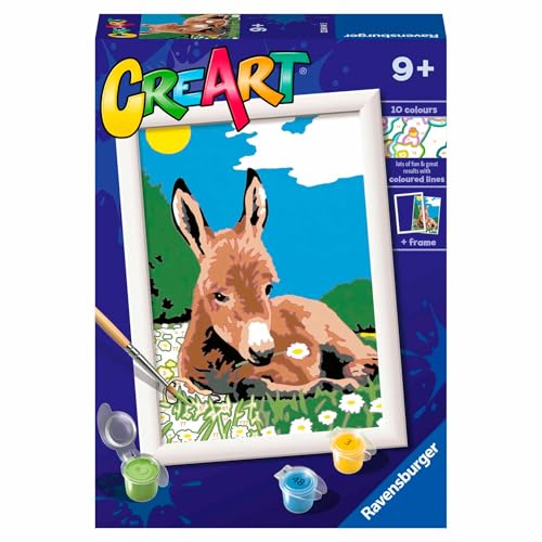 Ravensburger CreArt Serie E, Esel, Malen nach Zahlen, Malset für Kinder, Thema Tiere, Rahmen inklusive, Lernspiel, Geschenkidee für Kinder 9+ Jahre, 18 x 13 cm Ravensburger CreArt Serie E, Esel, Malen nach Zahlen, Malset für Kinder, Thema Tiere, Rahmen inklusive, Lernspiel, Geschenkidee für Kinder 9+ Jahre, 18 x 13 cm von Ravensburger