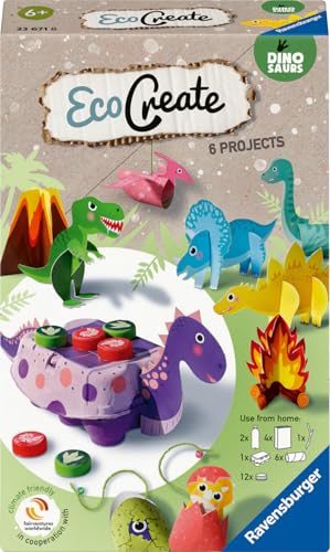 Ravensburger EcoCreate 23671 - Brüllende Dinosaurier - DIY Bastelset für Kinder ab 6 Jahren von Ravensburger
