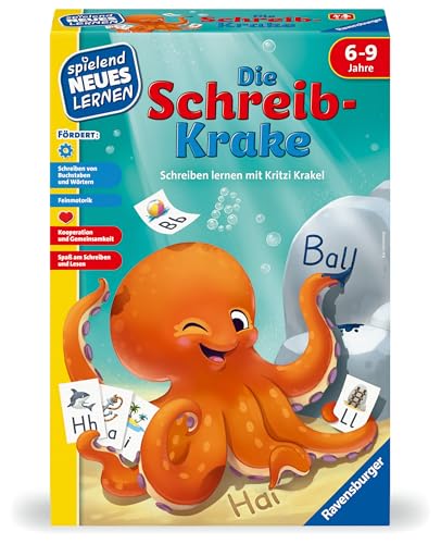Ravensburger 24683 - Die Schreib-Krake - Lernspiel für Kinder, Schreiblernspiel für Kinder von 6-9 Jahren, für 1-4 Spieler Ravensburger 24683 - Die Schreib-Krake - Lernspiel für Kinder, Schreiblernspiel für Kinder von 6-9 Jahren, für 1-4 Spieler von Ravensburger