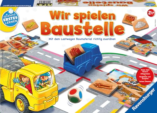 Ravensburger 24726 - Wir Spielen Baustelle - BAU-und Zuordnungsspiel für die Kleinen - Spiel für Kinder ab 2 Jahren, Spielend erstes Lernen für 1-2 Spieler von Ravensburger