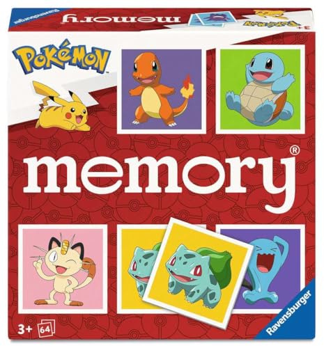 Ravensburger 24853 Memory® Pokémon - Das weltbekannte Gedächtnisspiel mit 32 Kartenpaaren, für 2-8 Pokémon-Fans ab 3 Jahren von Ravensburger
