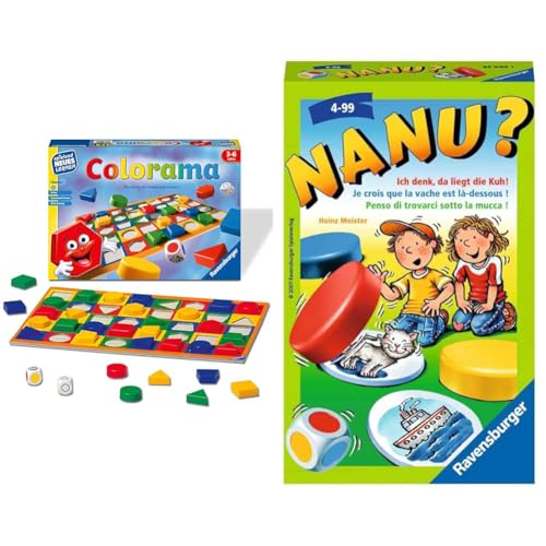 Ravensburger 24921 - Colorama - Zuordnungsspiel für die Kleinen - Spiel & 23063 - Nanu? Mitbringspiel für 2-4 Spieler, Merkspiel ab 4 Jahren von Ravensburger