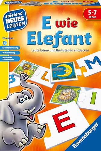 Ravensburger 24951 - E wie Elefant - Spielen und Lernen für Kinder, Lernspiel für Kinder von 5-7 Jahren, Spielend Neues Lernen für 1-4 Spieler von Ravensburger