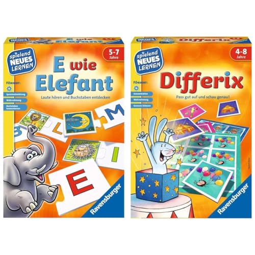 Ravensburger - E Wie Elefant & Differix - Spielen und Lernen für Kinder von 4-8 Jahren, Lernspiel für 1-4 Spieler Ravensburger - E Wie Elefant & Differix - Spielen und Lernen für Kinder von 4-8 Jahren, Lernspiel für 1-4 Spieler von Ravensburger