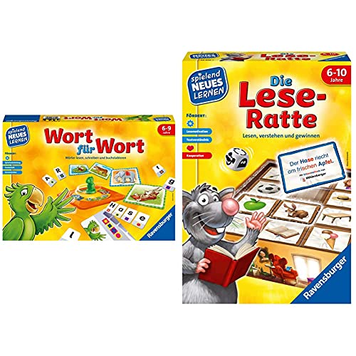 Ravensburger 24955 - Wort für Wort & Die Lese-Ratte - Spielen und Lernen für Kinder, Lernspiel Ab 6-10 Jahren für 1-4 Spieler Ravensburger 24955 - Wort für Wort & Die Lese-Ratte - Spielen und Lernen für Kinder, Lernspiel Ab 6-10 Jahren für 1-4 Spieler von Ravensburger
