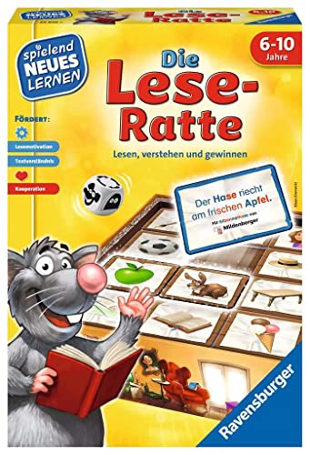 Ravensburger 24956 - Die Lese-Ratte - Spielen und Lernen für Kinder, Lernspiel für Kinder ab 6-10 Jahren, Spielend Neues Lernen für 1-4 Spieler von Ravensburger
