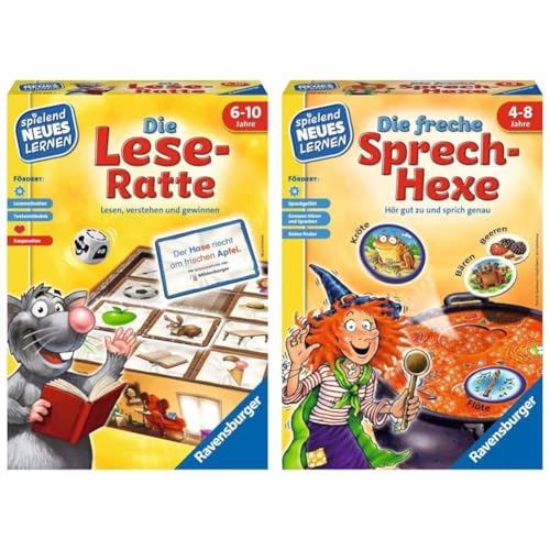 Ravensburger 24956 - Die Lese-Ratte - Spielen und Lernen für Kinder & 24944 - Die freche Sprech-Hexe - Spielen und Lernen für Kinder von Ravensburger