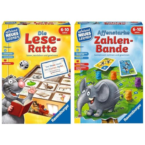 Ravensburger 24956 - Die Lese-Ratte - Spielen und Lernen für Kinder & 24973 - Affenstarke Zahlen-Bande - Spielen und Lernen für Kinder Ravensburger 24956 - Die Lese-Ratte - Spielen und Lernen für Kinder & 24973 - Affenstarke Zahlen-Bande - Spielen und Lernen für Kinder von Ravensburger