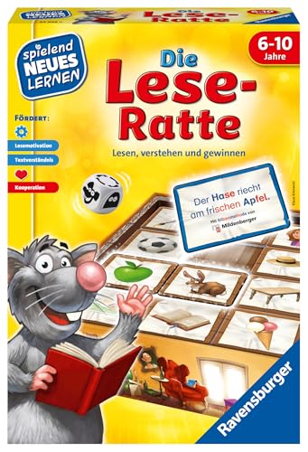 Ravensburger 24956 - Die Lese-Ratte - Spielen und Lernen für Kinder, Lernspiel für Kinder ab 6-10 Jahren, Spielend Neues Lernen für 1-4 Spieler - Geburtstagsgeschenke von Ravensburger