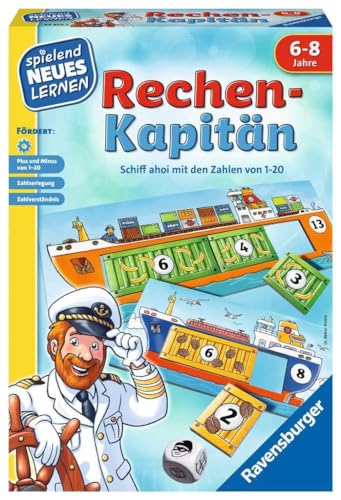 Ravensburger 24972 - Rechen-Kapitän - Spielen und Lernen für Kinder, Lernspiel für Kinder von 6-8 Jahren, Spielend Neues Lernen für 1-4 Spieler, Zahlenraum 1-20 von Ravensburger