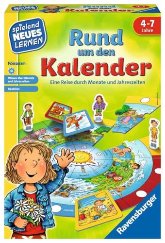 Ravensburger 24984 - Rund um den Kalender - Spielen und Lernen für Kinder, Lernspiel für Kinder von 4-7 Jahren, Spielend Neues Lernen für 2-4 Spieler von Ravensburger