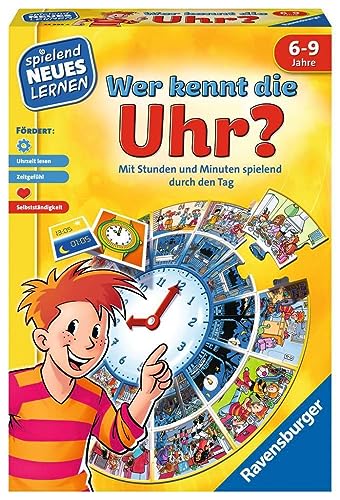 Ravensburger 24995 - Wer kennt die Uhr? - Spielen und Lernen für Kinder, Lernspiel für Kinder ab 6-9 Jahren, Spielend Neues Lernen für 1-4 Spieler von Ravensburger