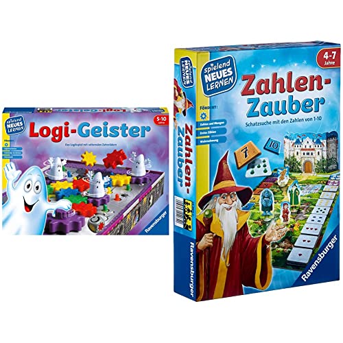 Ravensburger 25042 - Logi-Geister - Spielen und Lernen für Kinder 24964 - Zahlen-Zauber - Spielen und Lernen für Kinder, Lernspiel für Kinder ab 4-7 Jahren, Spielend Neues Lernen von Ravensburger