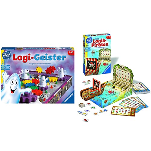 Ravensburger 25042 - Logi-Geister und 24969 - Die Logik-Piraten - Spielen und Lernen für Kinder, Lernspiel von 5-8 Jahren von Ravensburger