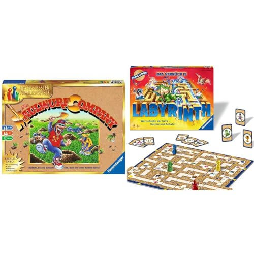 Ravensburger 26423 - Die Maulwurf Company & Familienspiel 26955 - Das verrückte Labyrinth - Gesellschaftsspiel - Spieleklassiker für 2-4 Personen, Brettspiel ab 7 Jahren Ravensburger 26423 - Die Maulwurf Company & Familienspiel 26955 - Das verrückte Labyrinth - Gesellschaftsspiel - Spieleklassiker für 2-4 Personen, Brettspiel ab 7 Jahren von Ravensburger
