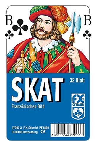 Ravensburger 27003 - Skat, Französisches Bild, 32 Karten in Klarsicht-Box, 32 Blatt, Spielkartenformat: 59 x 92 mm, glasklares Etui von F.X. Schmid