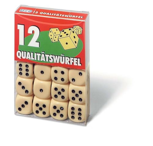 Ravensburger 27097 - 12 Würfel in Klarsichtbox, Spielzubehör, für die ganze Familie, Qualität, White von F.X. Schmid