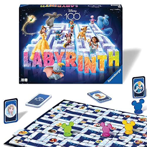 Ravensburger 27460 - Disney 100 Labyrinth - Der Familienspiel-Klassiker für 2-4 Spieler ab 7 Jahren mit den beliebtesten Disney Charakteren, Disney Geschenk, Disney Spiel von Ravensburger