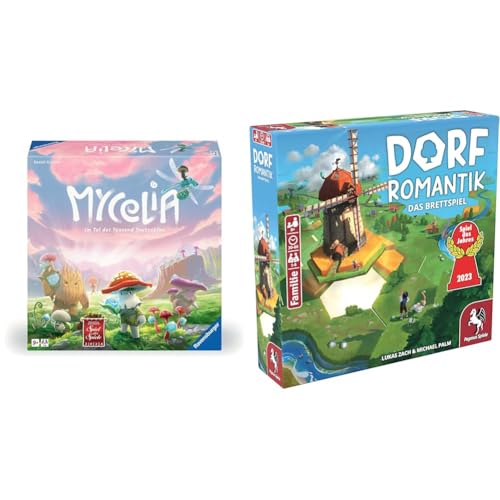 Ravensburger 27489 - Mycelia - Deckbuilding Spiel für Familien & Pegasus Spiele 51240G Dorfromantik *Spiel des Jahres 2023* Brettspiele von Ravensburger