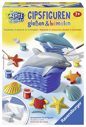 Ravensburger Gipsfiguren gießen und bemalen 28521 - Delfin - für Kinder ab 7 Jahren von Ravensburger