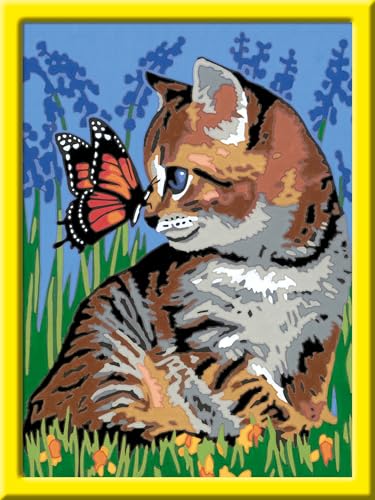 Ravensburger Malen nach Zahlen 28651 - Katze mit Schmetterling Kinder ab 9 Jahren von Ravensburger