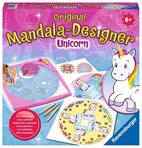Ravensburger Mandala Designer Unicorn 29703, Zeichnen Lernen für Kinder ab 6 Jahren, Zeichen-Set mit Mandala-Schablonen für farbenfrohe Mandalas von Ravensburger
