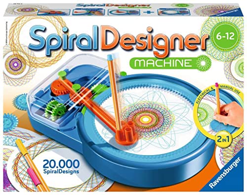 Ravensburger Spiral-Designer-Maschine, Zeichnen lernen für Kinder ab 6 Jahren, Kreatives Zeichen-Set für elektronisches oder manuelles Zeichnen von Ravensburger