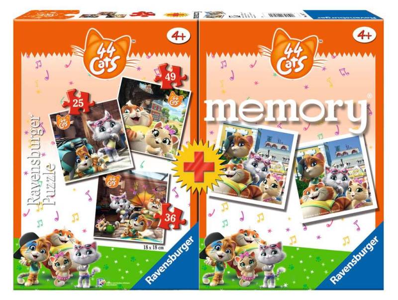 Ravensburger 3 Puzzles + Memory - 44 Cats 25 Teile Puzzle Ravensburger-20607 von Ravensburger