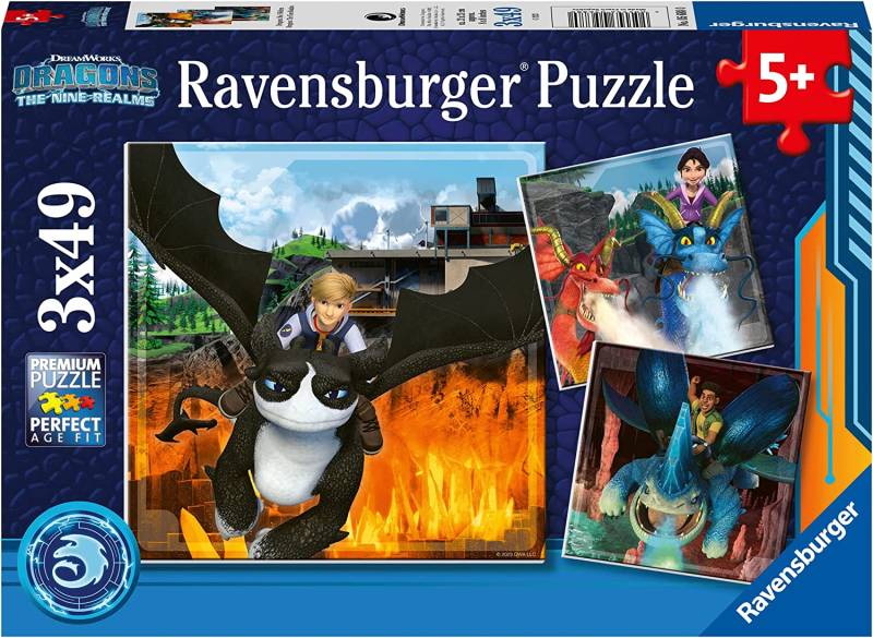 Ravensburger 3 Puzzles - Dragons 49 Teile Puzzle Ravensburger-05688 von Ravensburger