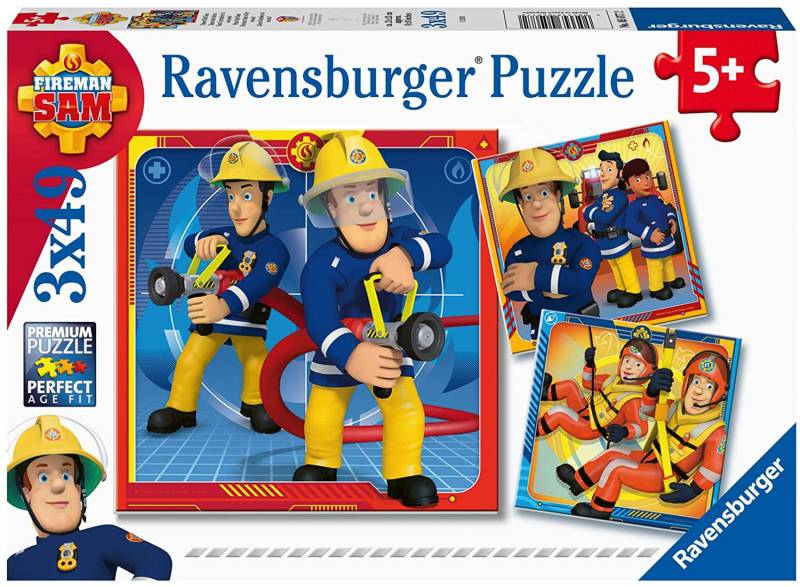 Ravensburger 3 Puzzles - Fireman Sam 49 Teile Puzzle Ravensburger-05077 von Ravensburger