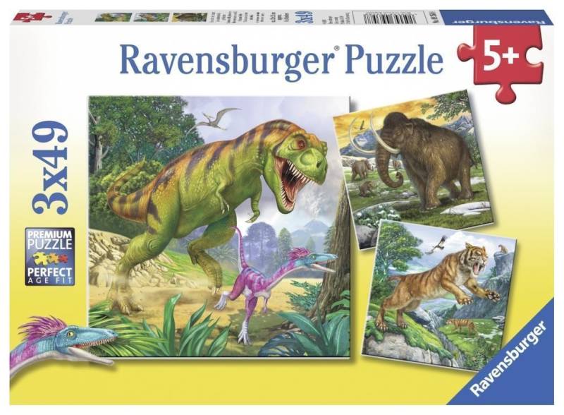 Ravensburger 3 Puzzles - Herrscher der Urzeit 49 Teile Puzzle Ravensburger-09358 von Ravensburger
