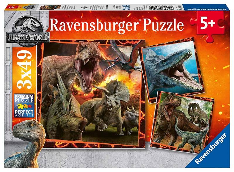 Ravensburger 3 Puzzles - Jurassic World 49 Teile Puzzle Ravensburger-08054 von Ravensburger