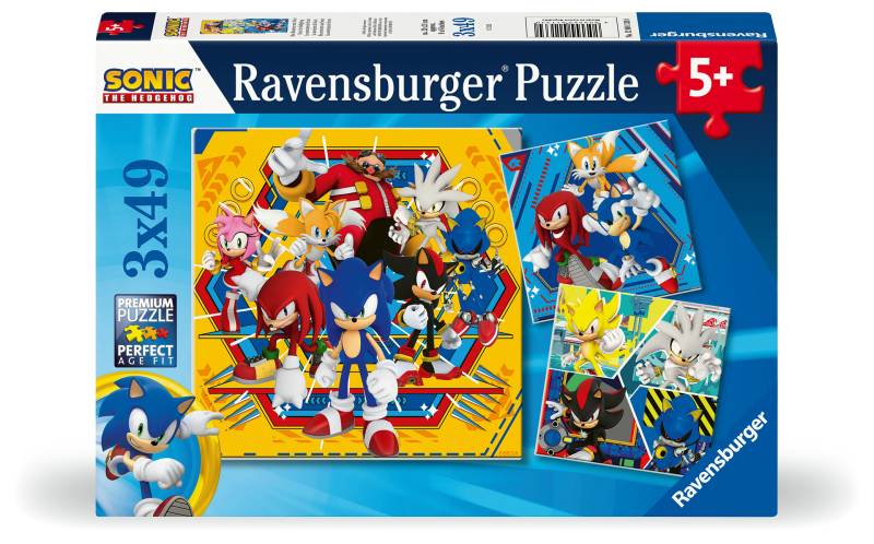 Ravensburger 3 Puzzles - Sonic Abenteuer 49 Teile Puzzle Ravensburger-01133 von Ravensburger