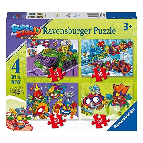 Ravensburger 3053 Super Zings SuperZings/SuperThings Dinosaur,Unicorn für Kinder 3+ Jahre, 4 Puzzles in Einer Box, No Color, 12-16-20-24 piezas Ravensburger 3053 Super Zings SuperZings/SuperThings Dinosaur,Unicorn für Kinder 3+ Jahre, 4 Puzzles in Einer Box, No Color, 12-16-20-24 piezas von Ravensburger