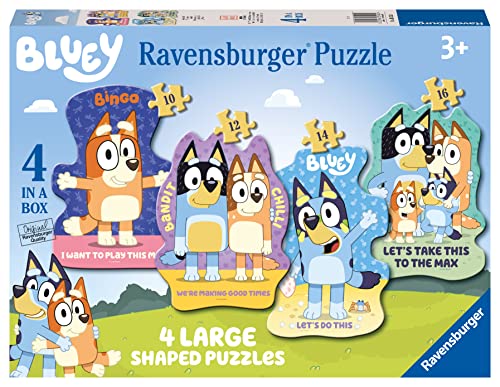 Ravensburger Bluey 4 Large Shaped Jigsaw Puzzles (10, 12, 14, 16 Piece) for Kids Age 3 Years Up von Ravensburger