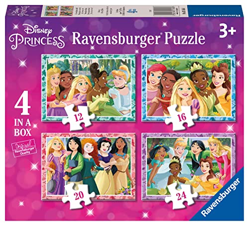 Ravensburger 3156 Disney Princess Toys – 4 in Einer Box Puzzles – 12, 16, 20, 24 Teile, 19 x 14 x 0,2 cm von Ravensburger