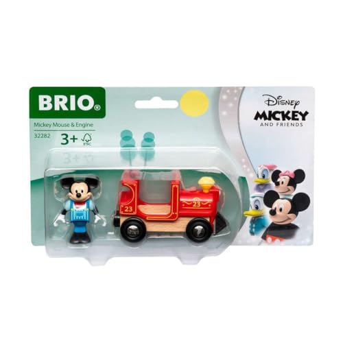 BRIO World 32282 Micky Maus Lokomotive - Ergänzung Holzeisenbahn - Empfohlen ab 3 Jahren von BRIO