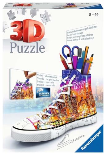 Ravensburger 3D Puzzle 11152 Sneaker Skyline - Praktischer Stiftehalter - 108 Teile - Schreibtisch-Organizer für Kinder ab 8 Jahren von Ravensburger