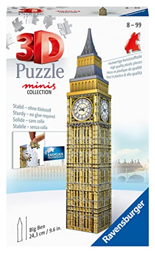 Ravensburger 3D Puzzle 11246 - Mini Big Ben - Miniaturversion des berühmten Wahrzeichens aus London zum Puzzeln in 3D - ab 8 Jahren Ravensburger 3D Puzzle 11246 - Mini Big Ben - Miniaturversion des berühmten Wahrzeichens aus London zum Puzzeln in 3D - ab 8 Jahren von Ravensburger