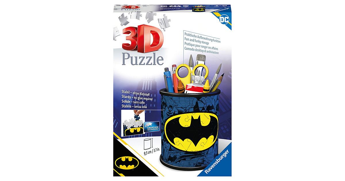 Ravensburger 3D Puzzle 11275 - Utensilo Batman - 54 Teile - Stiftehalter Batman Fans ab 6 Jahren, Schreibtisch-Organizer Kinder Kinder Ravensburger 3D Puzzle 11275 - Utensilo Batman - 54 Teile - Stiftehalter Batman Fans ab 6 Jahren, Schreibtisch-Organizer Kinder Kinder von Ravensburger