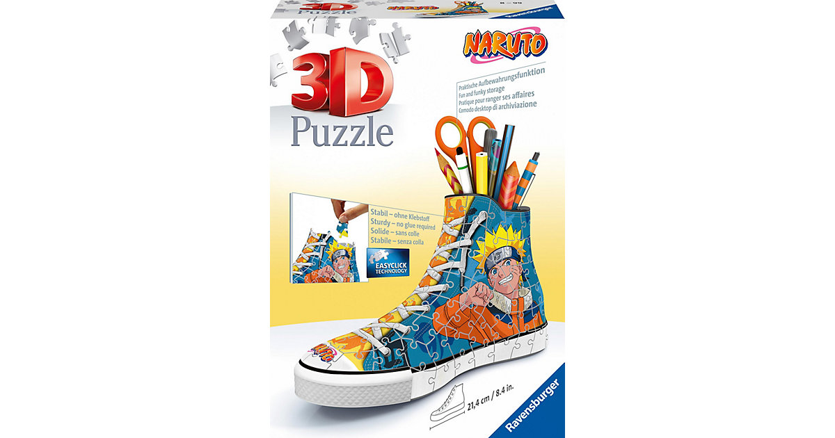 Ravensburger 3D Puzzle 11543 Sneaker Naruto - Praktischer Stiftehalter - 108 Teile - Schreibtisch-Organizer Kinder ab 8 Jahren  Kinder von Ravensburger
