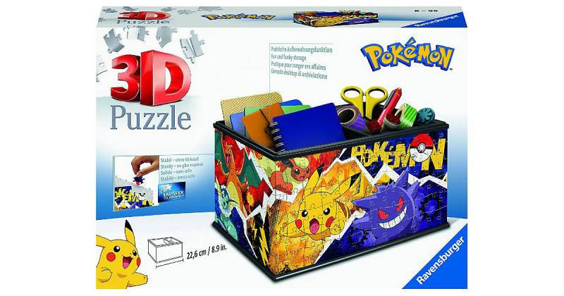 Ravensburger 3D Puzzle 11546 - Aufbewahrungsbox Pokémon - 216 Teile - Praktischer Organizer Pokémon Fans ab 8 Jahren  Kinder von Ravensburger